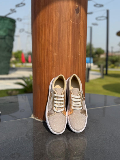 Gold Glitter Shoes for Girls